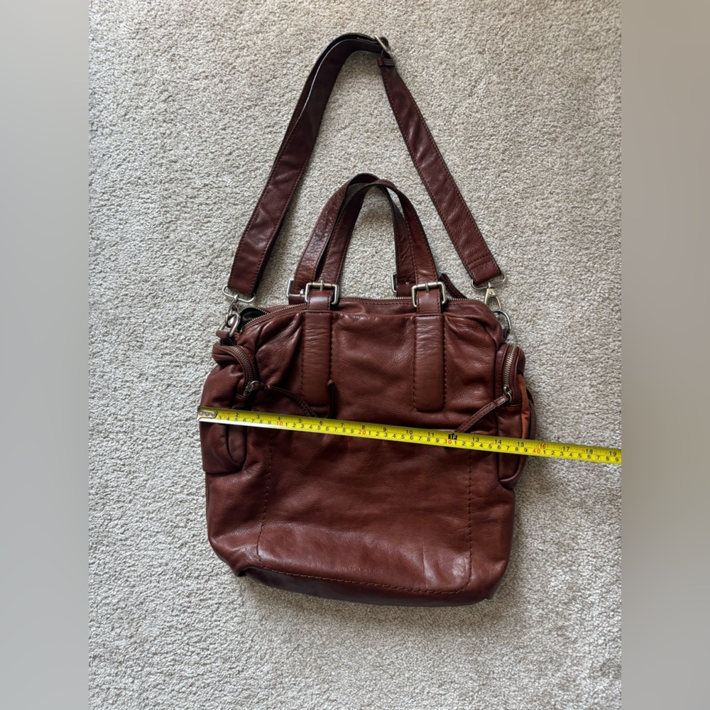 RARE CROMIA Genuine Italian Leather Double Handle Silv Hardware Made in Italy - Picture 13 of 14